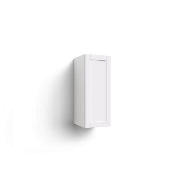 Home Kitchen White Shaker Single Door Wall Cabinet Right Handed (12 in. W x 13.8 in. D x 30.6 in. H)
