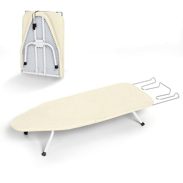 Metal Small Ironing Board Tabletop 31x12, RAINHOL Countertop Mini Iron Board Foldable with Cotton Cover and Pad, Portable and Compact for Travel, Dorms and Small Space