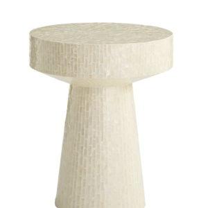 Issa Capiz Accent Table, Whitw
