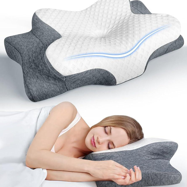 Ultra Pain Relief Cooling Pillow for Neck Support, Adjustable Cervical Neck Pillow Cozy Sleeping, Odorless Ergonomic Contour Memory Foam Pillows, Orthopedic Bed Pillow for Side Back Stomach Sleeper