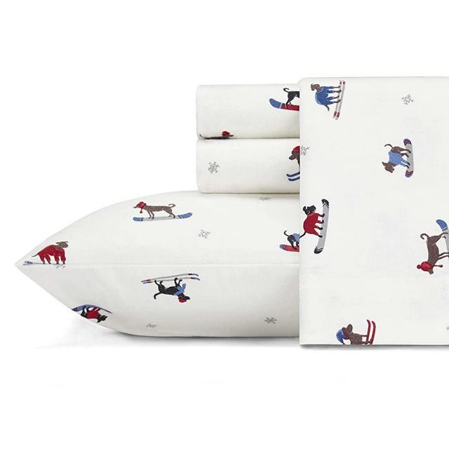 Eddie Bauer - Flannel Collection - 100% Premium Cotton Bedding Sheet Set, Pre-Shrunk & Brushed For Extra Softness, Comfort, and Cozy Feel, Queen, Ski Patrol