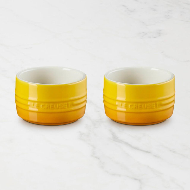 Le Creuset Stoneware Round Straight Wall Ramekin, Set of 2, Nectar