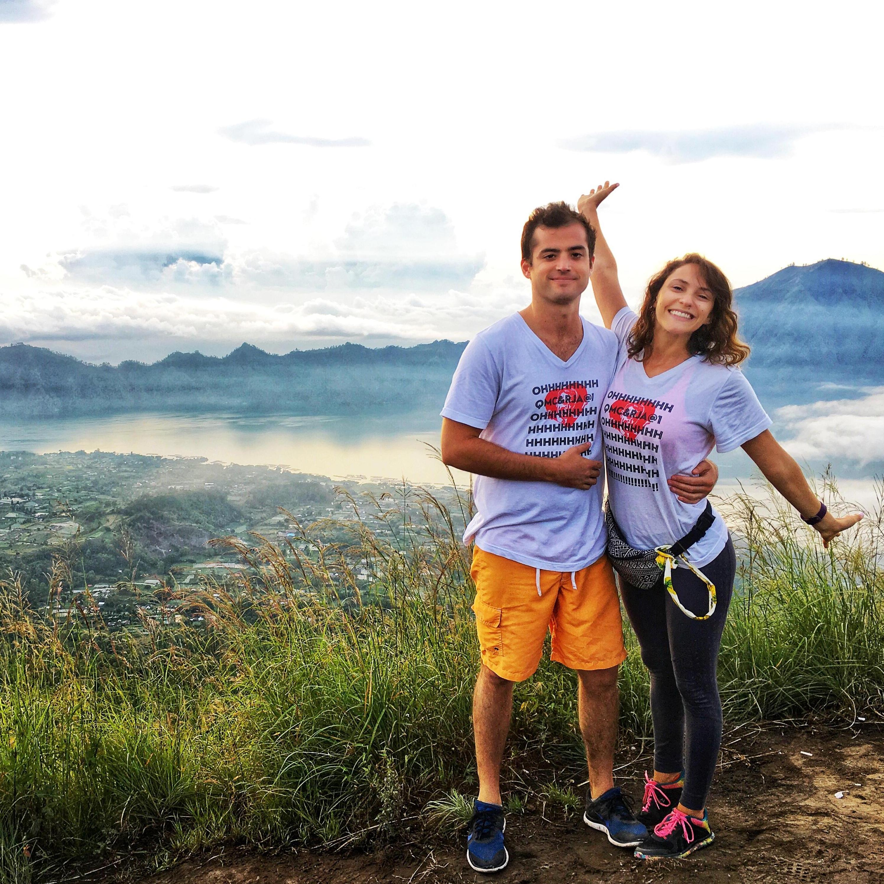 sunrise on top of an inactive volcano in Bali