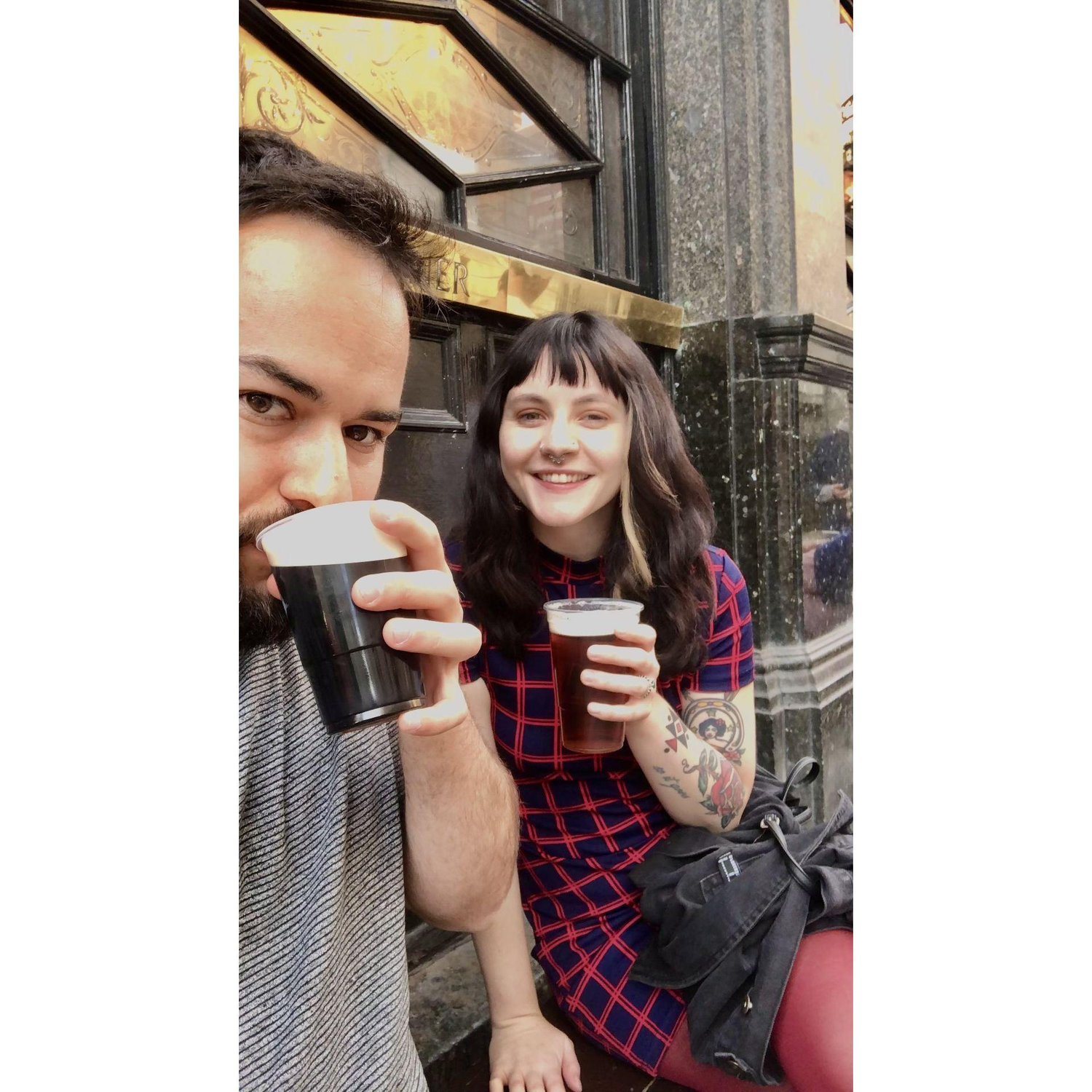 London, England. Just after we got engaged!