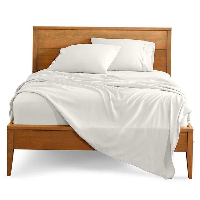 Bare Home Split Head Flex King Sheet Set - 1800 Ultra-Soft Microfiber Bed Sheets - Double Brushed - Deep Pockets - Easy Fit - 4 Piece Set - FlexTop King Bedding (Split Head Flex King, Cream)