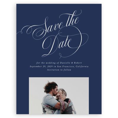 Midnight Blue Wedding Digital Save the Date - Hunter Portrait