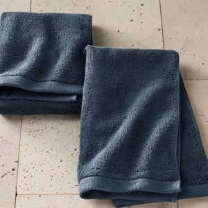 2pk Organic Hand Towel Dark Mineral Blue - Casaluna™