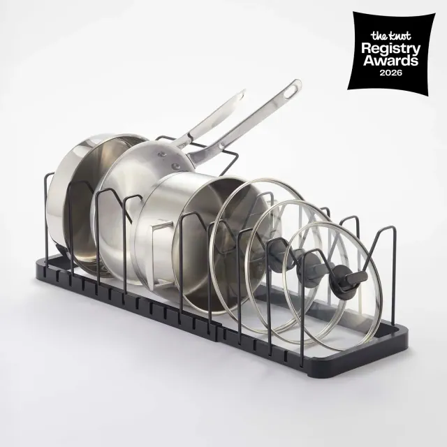 Yamazaki Home Adjustable Pot Lid Organizer - Steel Black One Size