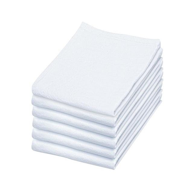 Flour Sack Kitchen Towels |Cotton Blank Dish Cloth | Tea Towel Crafting Embroidery|Flat Thick Absorbent Quick Dry | Baking Bread Proofing Breathable Linen Cover,LITO Set of 6, 18 x 28 Inch,White