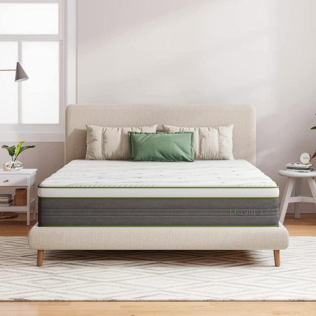 Novilla King Mattress,12 Inch Gel Memory Foam Hybrid Mattress in a Box with Individual Pocket Springs, Motion Isolation & Pressure Relief, Medium Firm King Size Bed Mattresses, vigour