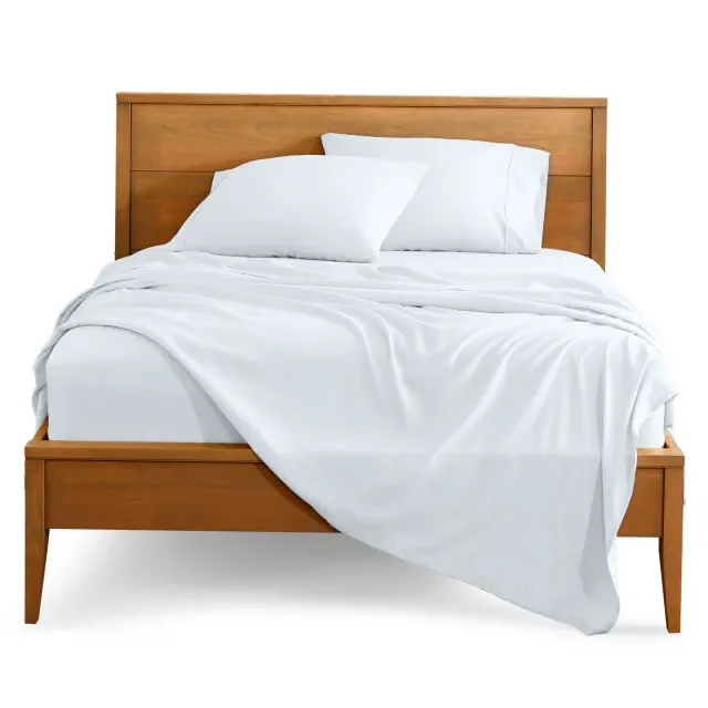 California King White 4 Piece Ultra-Soft Double Brushed Sheet Set by Bare Home
