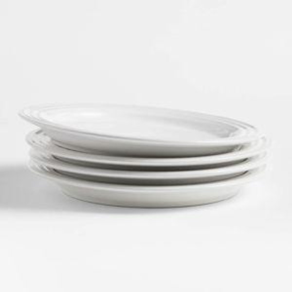 Le Creuset White Salad Plates, Set of Four | Crate & Barrel