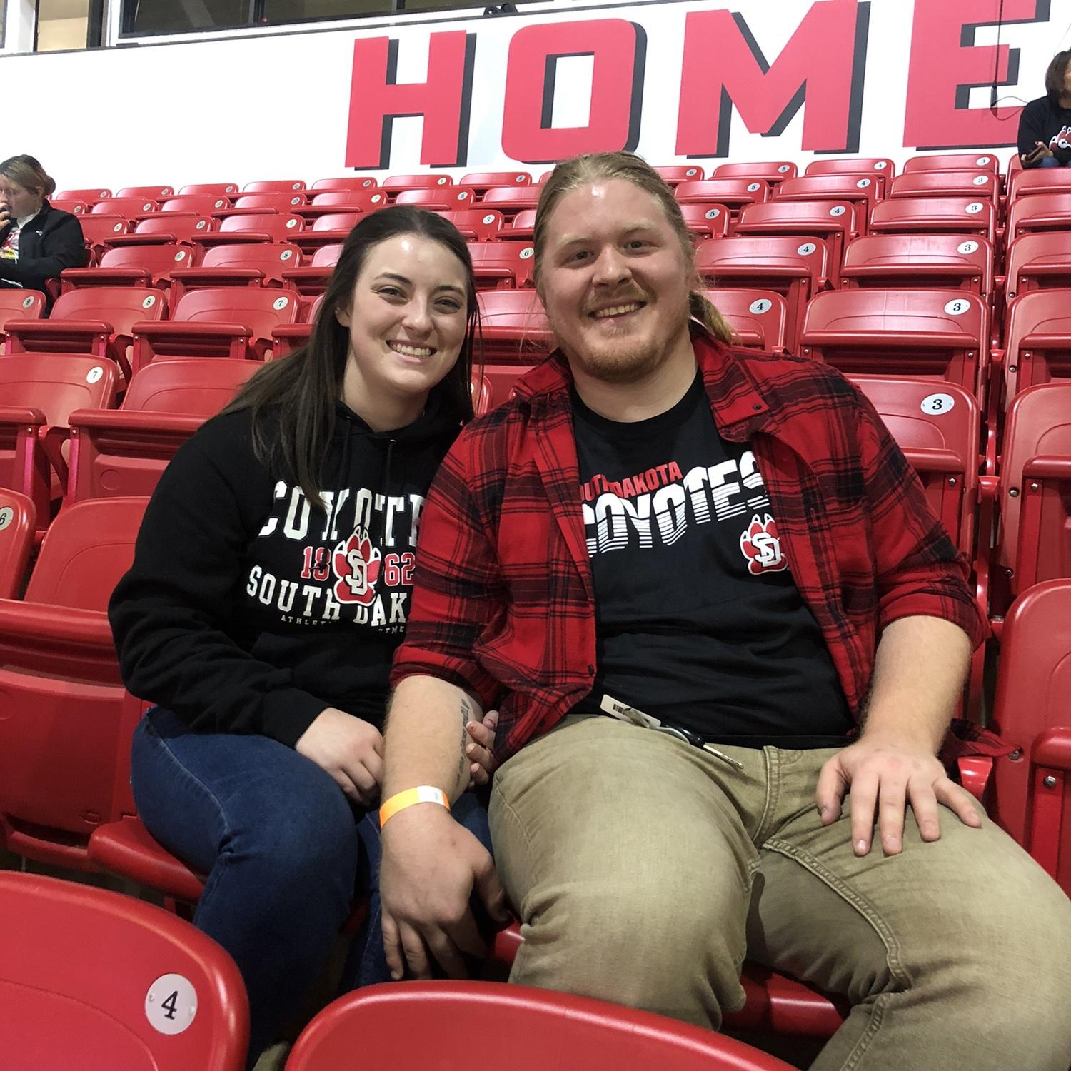 Visiting Kate’s hometown and supporting the University of South Dakota Coyotes during Dakota Days (homecoming)!