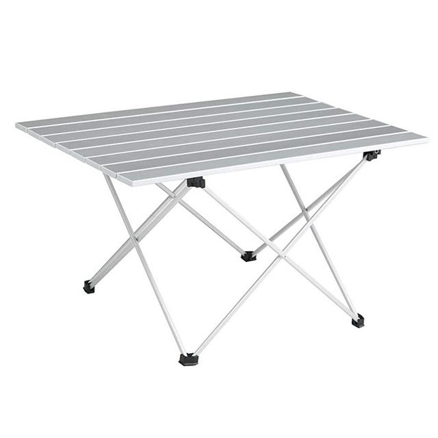 SOVIGOUR Aluminum Folding Camping Table, Portable Compact Roll Up Camp Table, 3 Size Lightweight Picnic Table with Carry Bag for Hiking, BBQ, Fishing and Travel