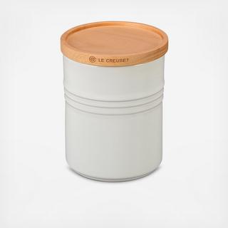 Large Canister with Wood Lid