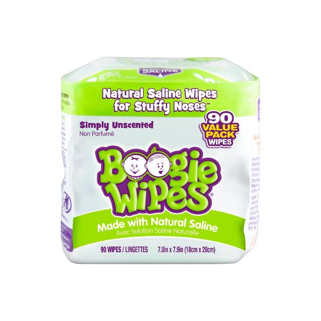 Boogie Wipes Saline Nose Wipes Unscented - 90ct