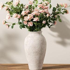 Ceramic Flower Vase Home Decor - Large Tall Farmhouse Table Vases Rustic Vintage Living Room Kitchen Bedroom Decorations for House Book Shelf Office Coffee Desk Dining Fireplace (11" Retro)