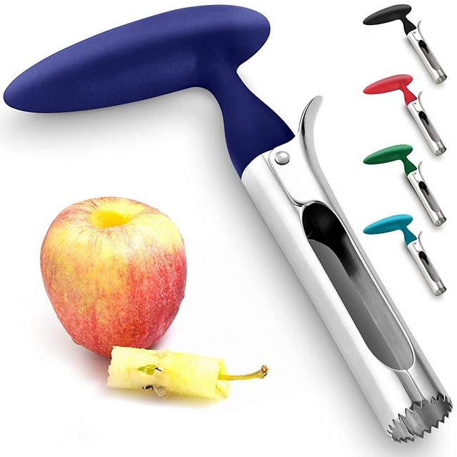 Zulay Premium Apple Corer - Easy to Use Durable Apple Corer Remover For Pears, Bell Peppers, Honeycrisp, Gala, Pink Lady Apples - Stainless Steel Best Kitchen Gadgets Cupcake Corer - Navy Blue