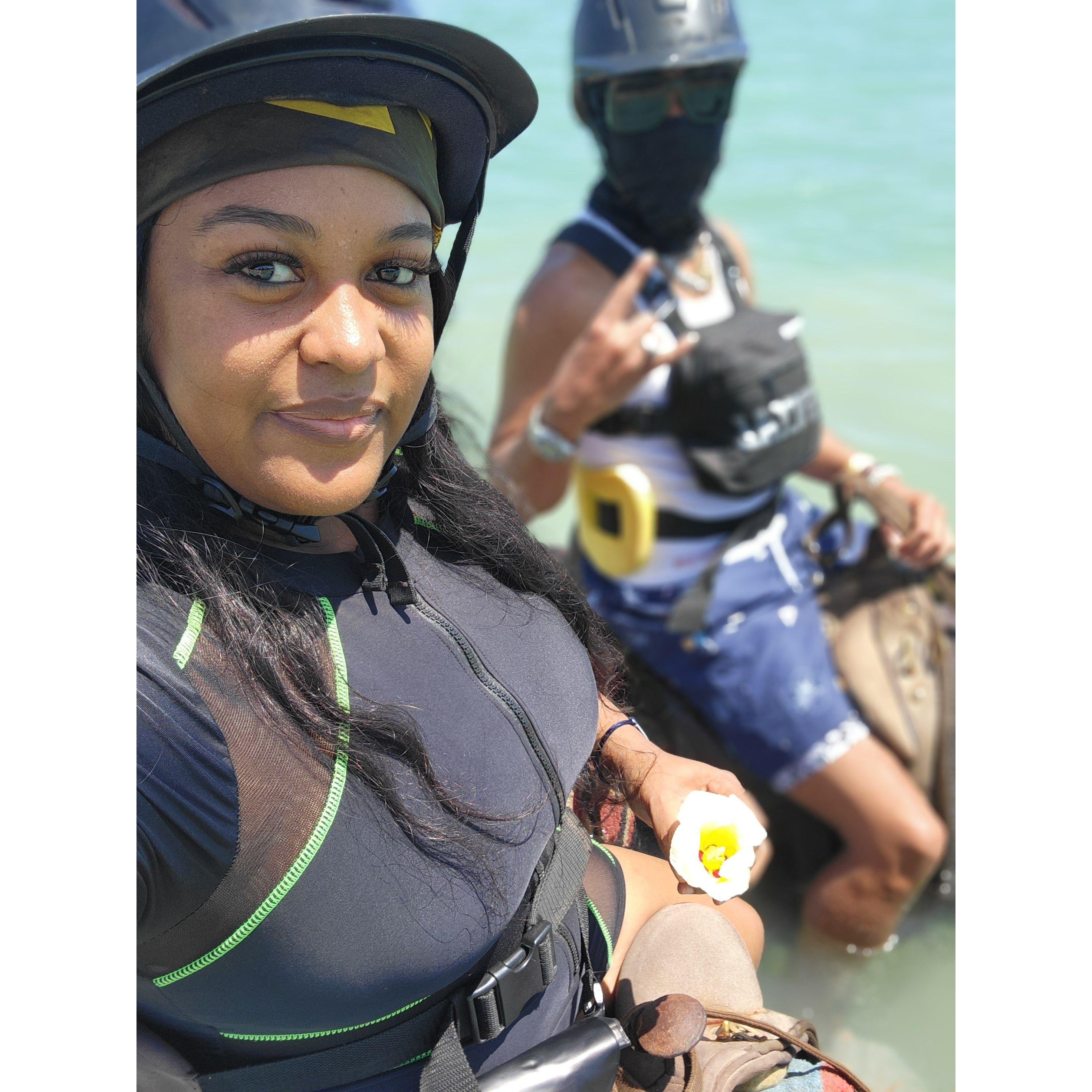 Our first horse back riding together