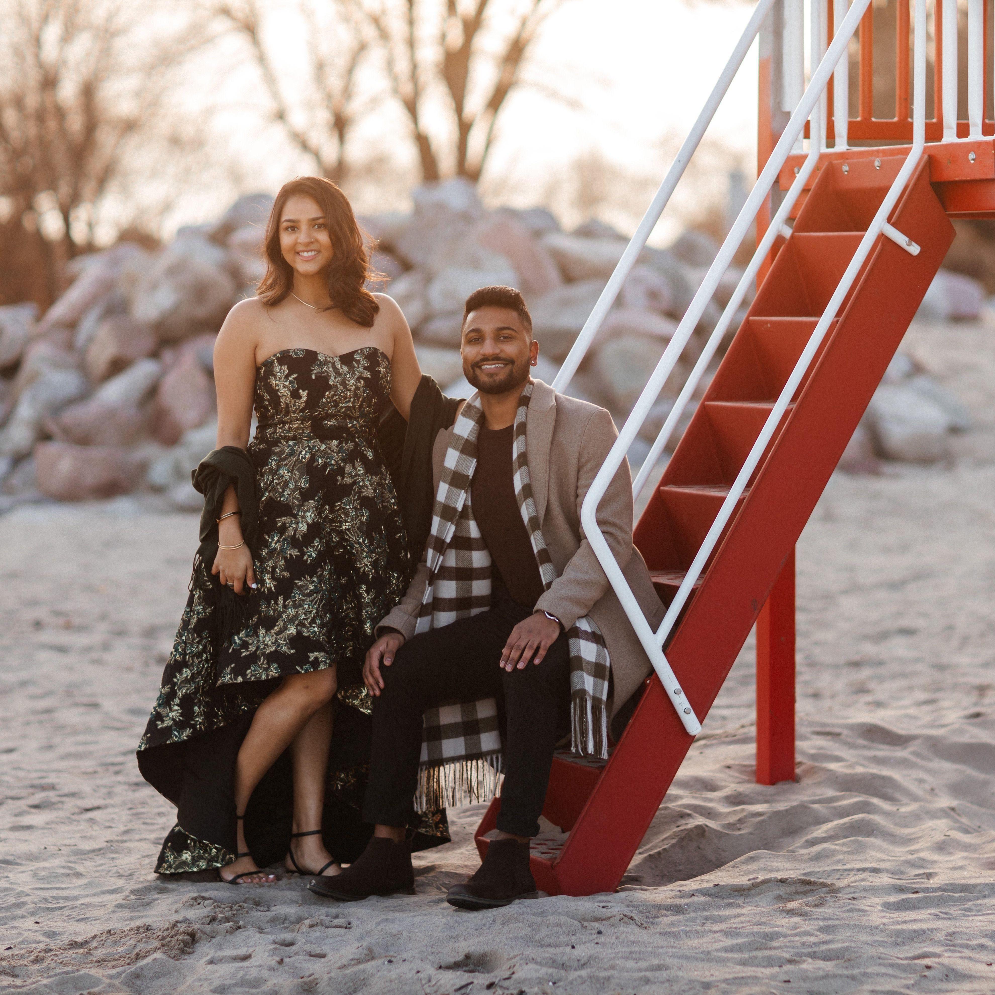 December 2022 | Our Save the Date photoshoot was at the Scarborough Bluffs in Canada and it was FREEZING cold!