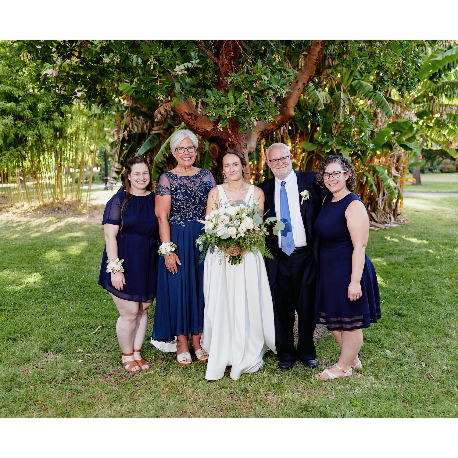 The Schoenfeld family: (from left to right) Emily, Betsy, Rachel, Mike, Allison