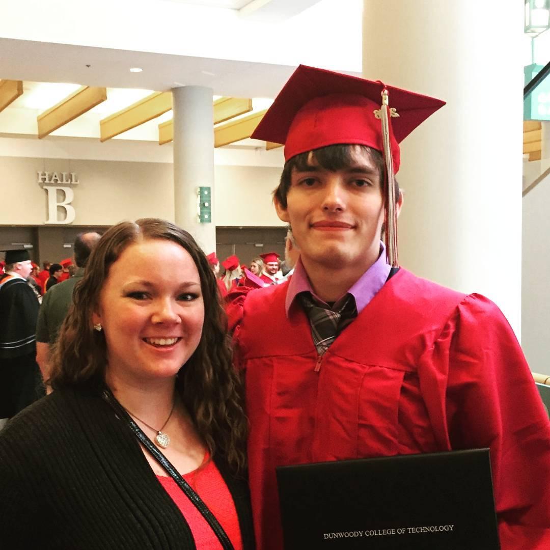 Tori and Tom at Tom's graduation from Dunwoody College in 2016.