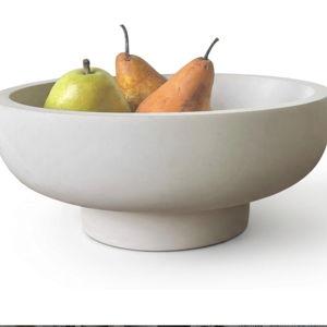 OAKOA Concrete Fruit Bowl for Kitchen Counter - Large Decorative Bowls for Home Decor - Modern Key Bowl for Entryway Table - Pedestal Bowl for Keys
