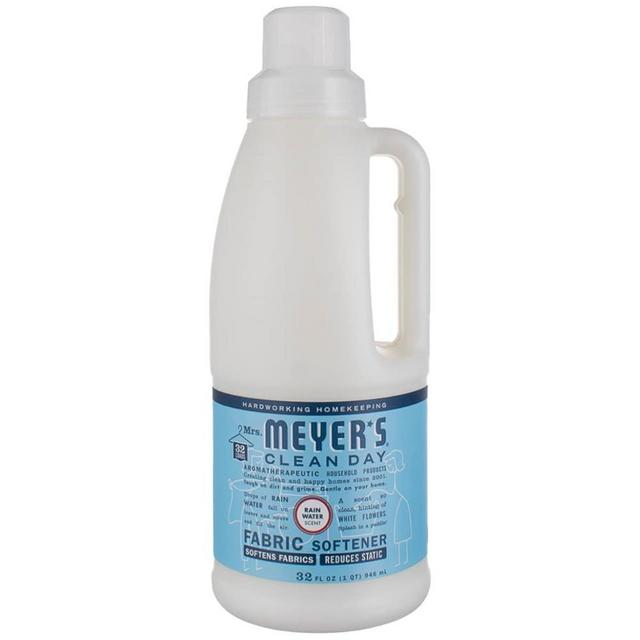 MRS. MEYER'S CLEAN DAY Liquid Fabric Softener, Infused with Essential Oils, Paraben Free, Rain Water Scent, 32 oz (32 Loads)
