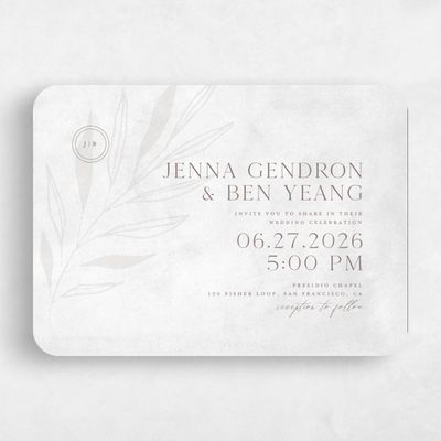 Grey Rounded Wedding Invitation - Castille Landscape