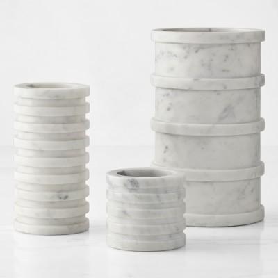 White Carrara Marble Vases