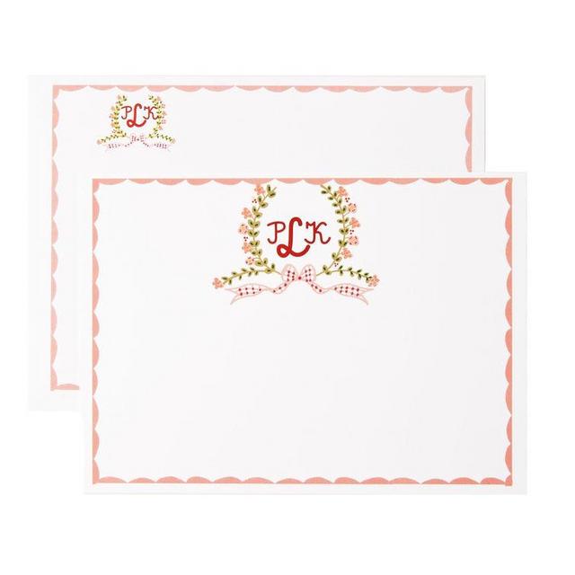Stationery With Wreath, Set of 50