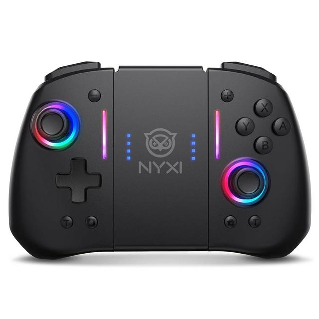 NYXI Hyperion Meteor Light Wireless Joy-pad with 8 Color LED for Switch/Switch OLED, Hyperion switch controller with RGB Lights, Programmable, 6-Axis Gyro, Turbo & Vibration
