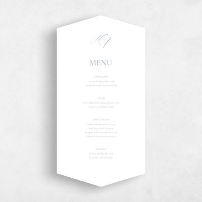 White Diamond Wedding Menu - Brixen