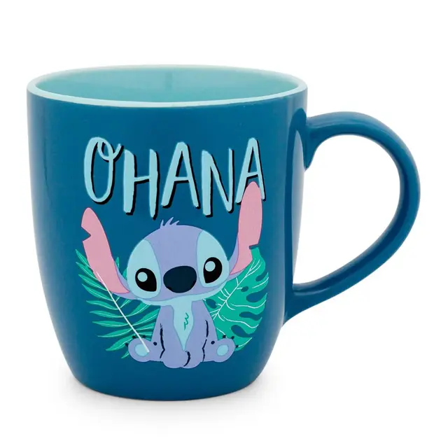 Silver Buffalo Disney Lilo & Stitch "Ohana" Hawaiian Palm Ceramic Mug | Holds 18 Ounces