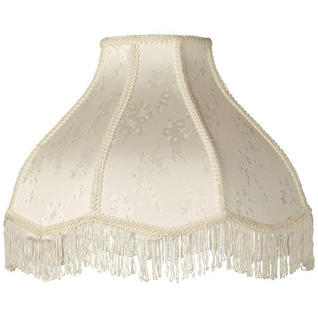 Creme Scallop Lamp Shade Fringe Harp Included 6x17x12x11 (Spider) - Brentwood