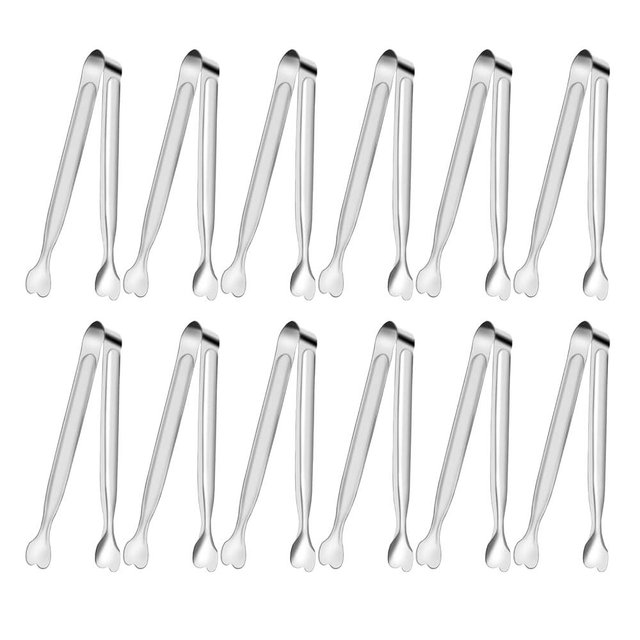 Serving Tongs, Anytrp 12-Packs Stainless Steel Sugar Tongs, 5.3inch Small Tongs Kitchen Tongs Appetizers Tongs for Serving Food, Buffets, Coffee Bar, Tea Party, Desserts Party and Ice Bucket