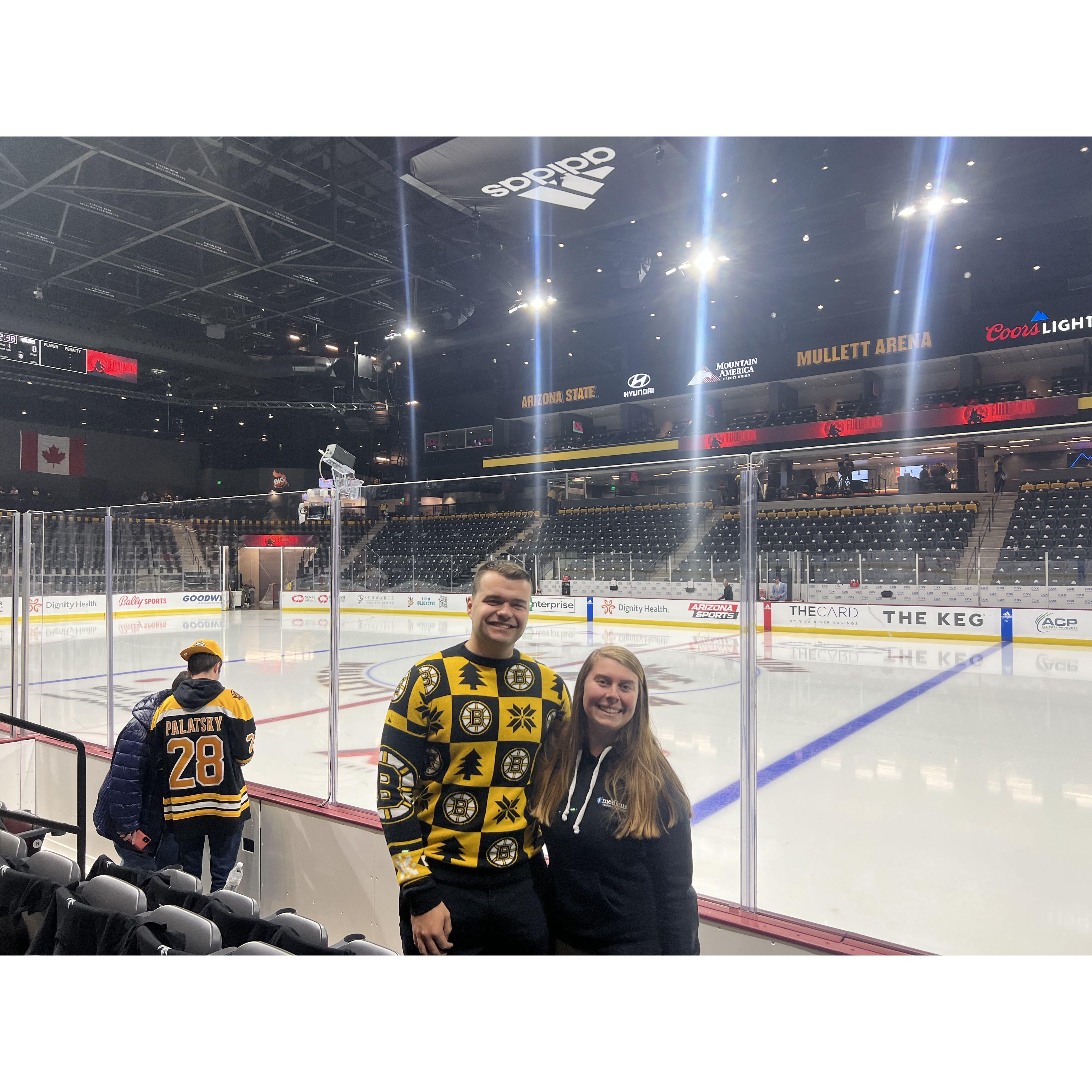 We traveled to Arizona to watch both the Flyers and the Bruins play at Mullet Arena. This was the smallest NHL stadium in the country at the time, with only 4600 seats.