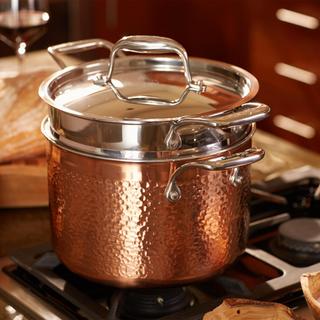 Martellata Tri-Ply Copper Pastaiola Set with Insert