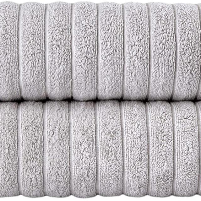 Classic Turkish Towels Luxury Bath Towel Set - Soft and Thick Oversized Ribbed Bathroom Towels Made with 100% Turkish Cotton (Platinum, 27x54 Bath Towels)