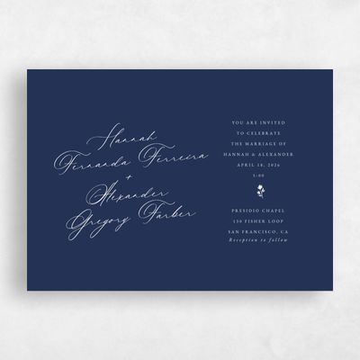Midnight Blue Wedding Invitation - Kiruna Landscape