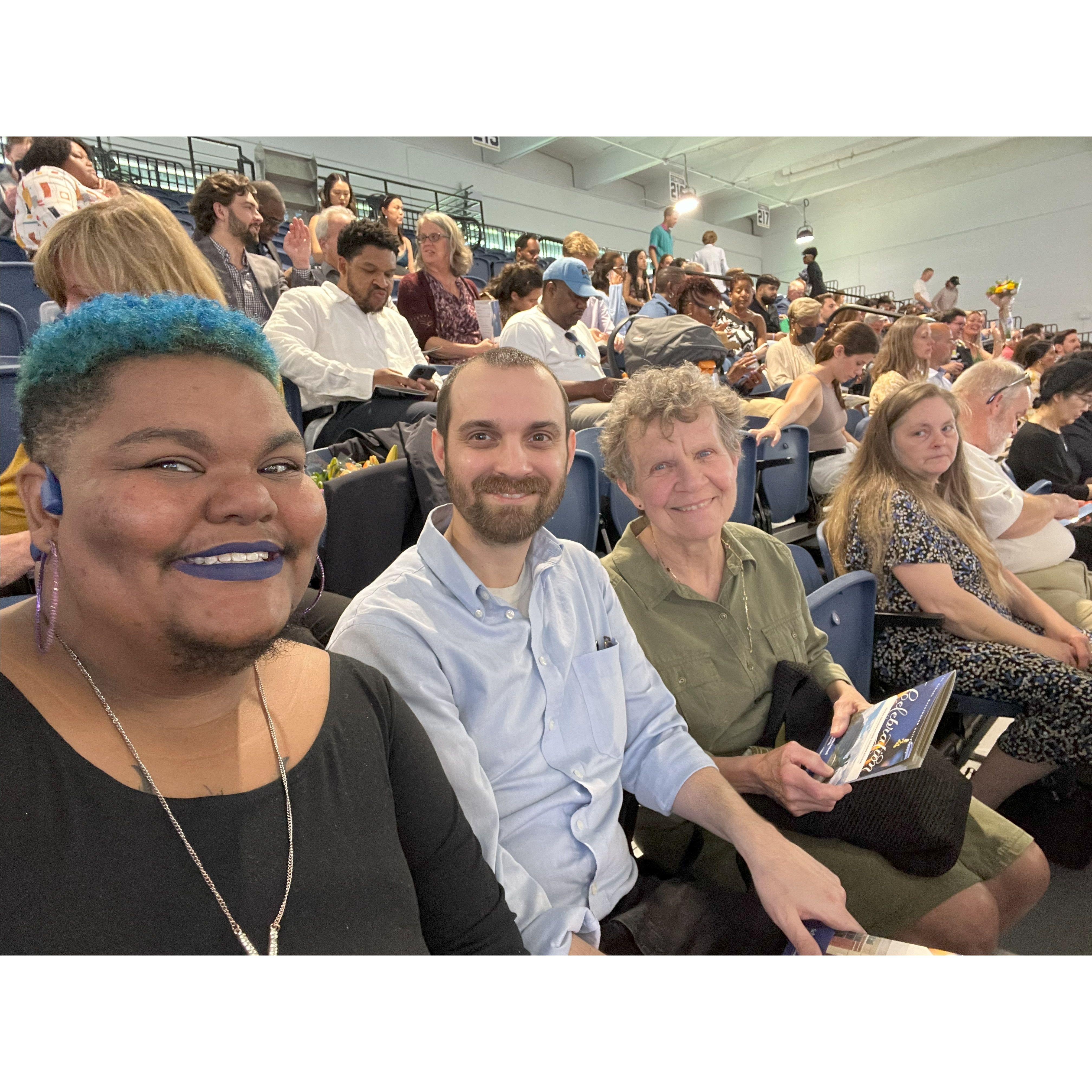 Jayden, Sam, and Anne before Sarah's graduation ceremony!