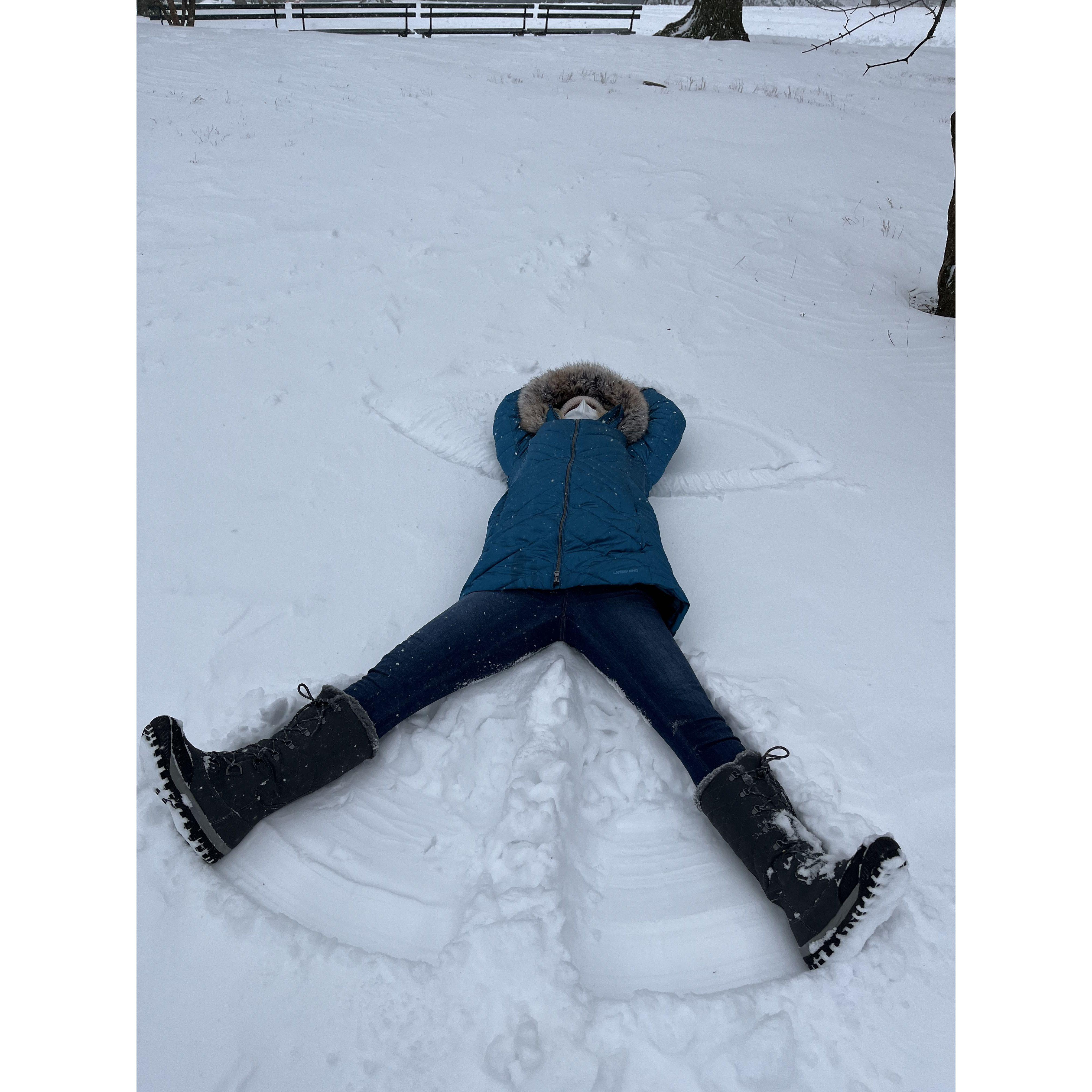 Snow angels in Central Park. . .
