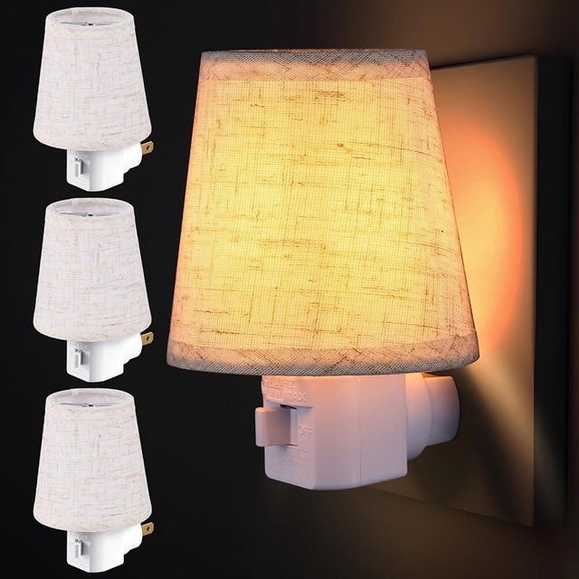 Kittmip 4 Pack Vintage Night Light Plug in Night Lights with On/Off Switch E12 Base Socket 360 Degree Swivel Plug LED Rustic Farmhouse Nightlight for Wall Bedroom Stairs Hallway(Classic)