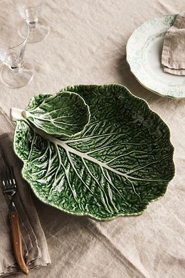 Cabbage Ceramic Chips + Dip Bowl