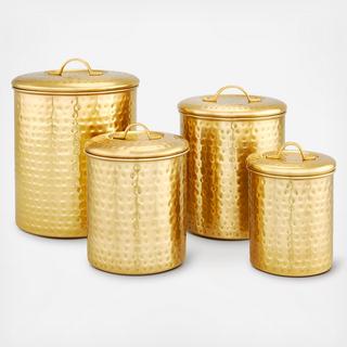 4-Piece Hammered Canister Set