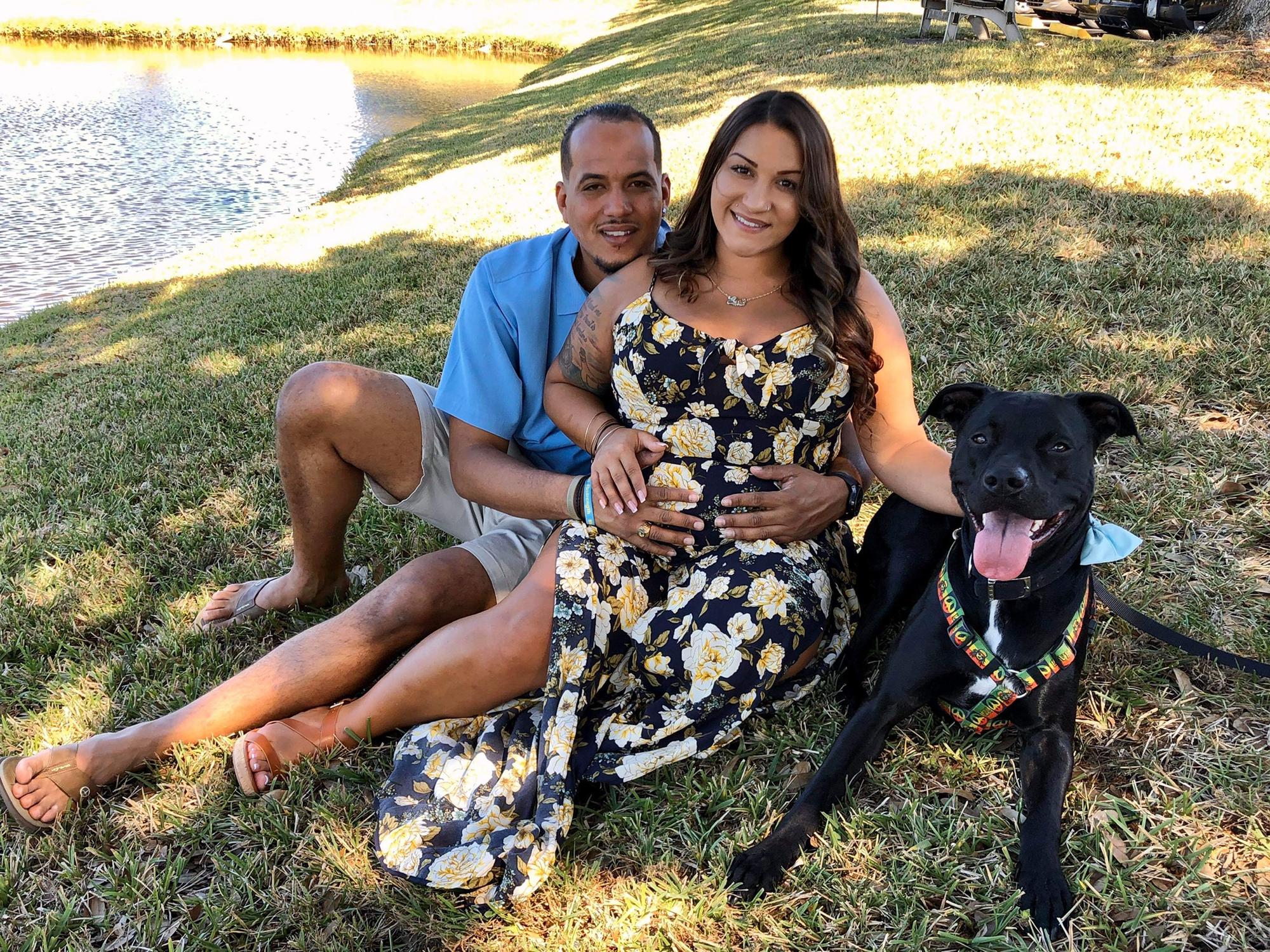 Isaiah's Shower. We had to get a whole family picture! Yes, our oldest son came to his baby brothers shower. (: