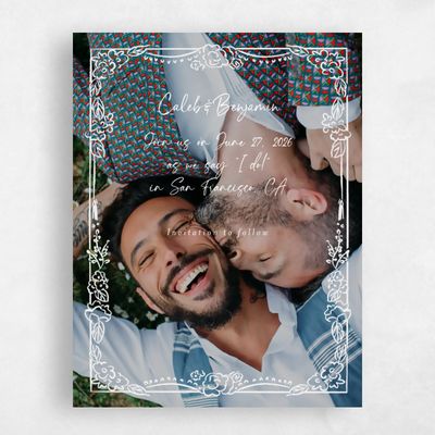 White Wedding Save the Date - Oia Photo