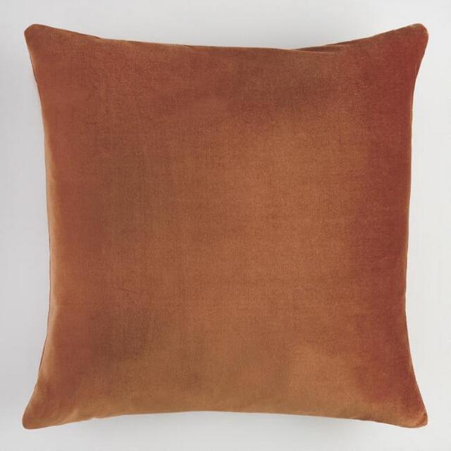 Copper Velvet Throw Pillow
