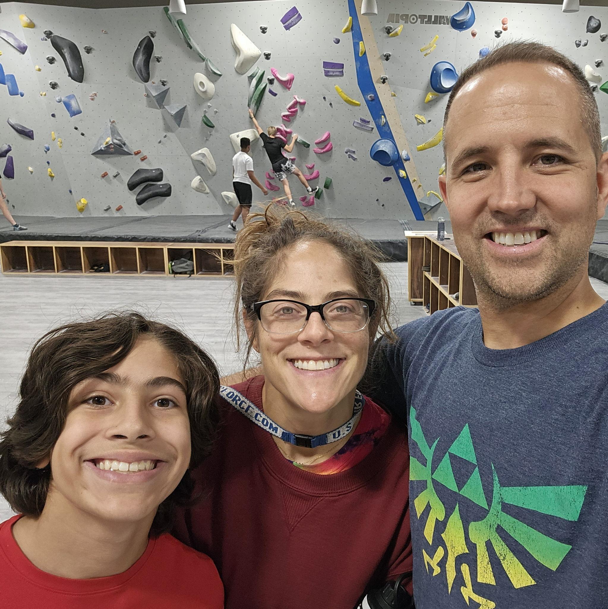 Ashleigh, Julien, and I doing a little rock climbing at Central Rock Gym in Tampa, Florida.