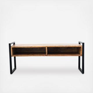 Metal and Mango Wood Bench